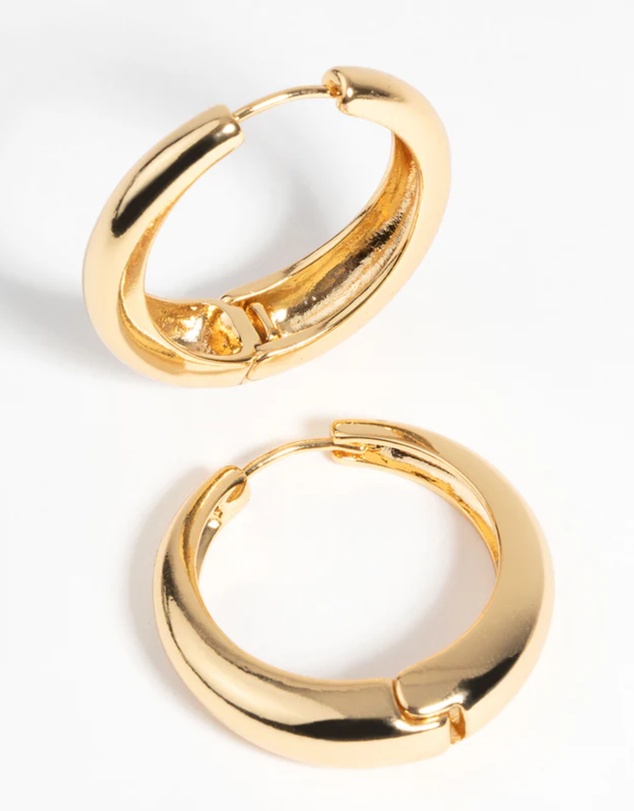 Lovisa - Gold Plated Medium Huggie Hoop Earrings