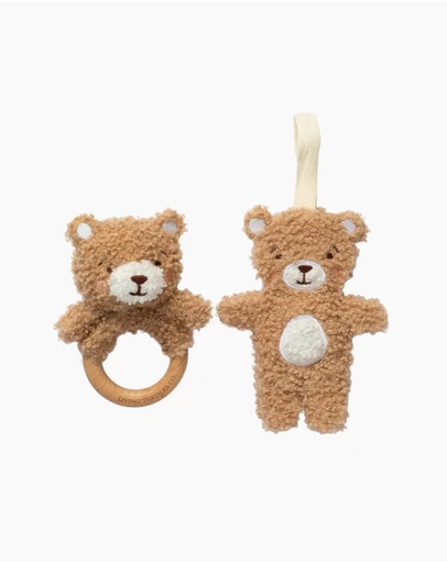 Living Textiles - Ring Rattle and Dummy Chain Gift Set - Cuddly Bear