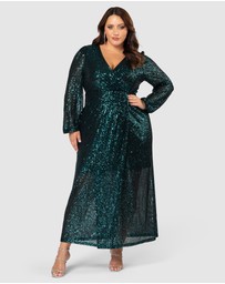 Pink Dusk by Curve Project - All I Want Sequin Maxi Dress