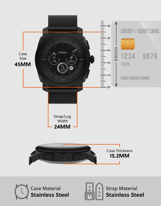Fossil - Machine Gen 6 Hybrid Black Smartwatch