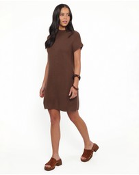 Petal & Pup - Wright Knit Mini Dress - Chocolate Brown