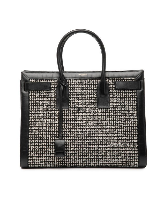 Pre-Loved by Azura Reborn - Pre-Loved Small Tweed Houndstooth Sac De Jour Satchel