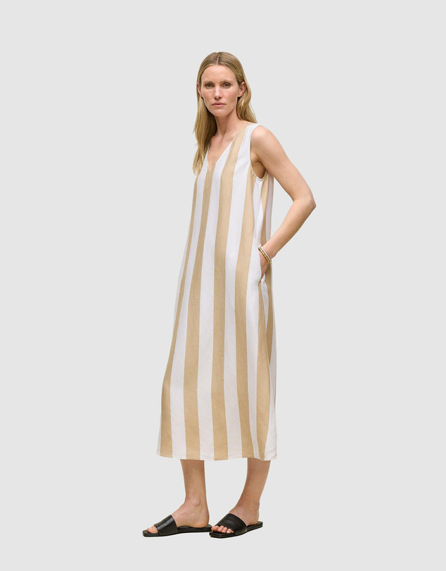 Trenery - Cabana Stripe V Neck Sleeveless Dress
