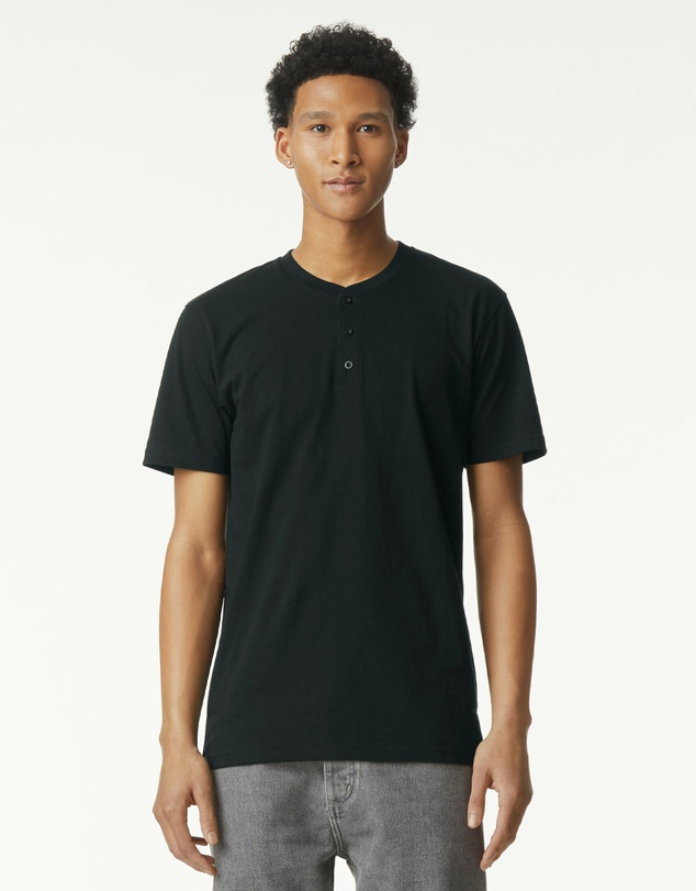 American Apparel - Unisex Henley Short Sleeve CVC T-Shirt