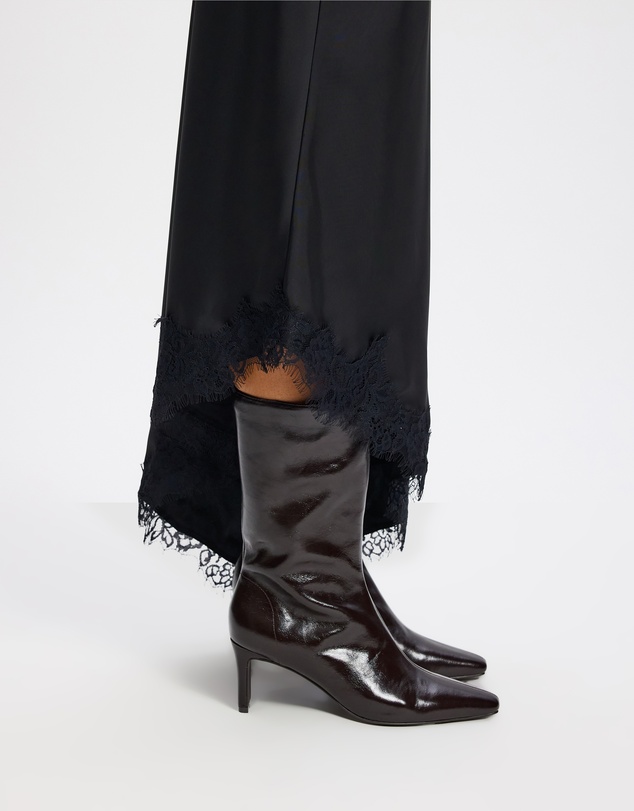 AERE - Anais Square Toe Heeled Leather Ankle Boots
