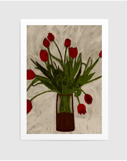 Olive et Oriel - Bouquet Of Tulips by Shatha Al Dafai Art Print