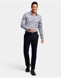 Brooksfield - Abstract Floral Print Slim Fit Dress Shirt