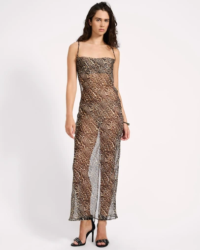 ONE TEASPOON - Jagger Maxi Slip Dress - Leopard Print