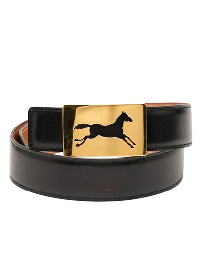 Pre-Loved by Azura Reborn - Pre-Loved Box Calf Horse Buckle Belt