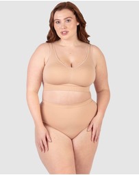 B Free Intimate Apparel - Wide Strap Wirefree Bra with Fixed Comfort Cups (A-B-C-D) Cup