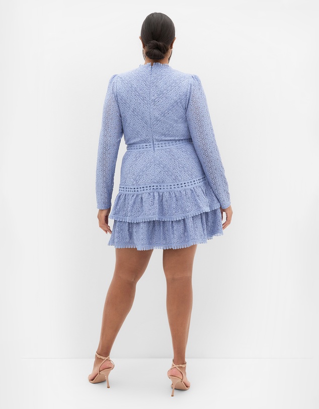 City Chic - Gabriella Lace Ruffle Mini Dress