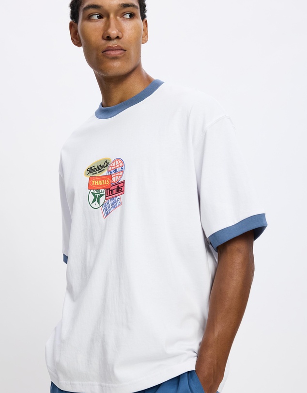 Thrills - Total Service Box Fit Oversized Cropped Ringer Tee
