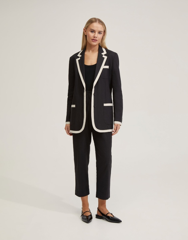 Oxford - Willow Linen Jacket With Contrast Trim
