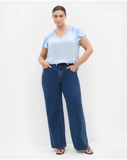 City Chic - Drama Queen Short Sleeve Shirt