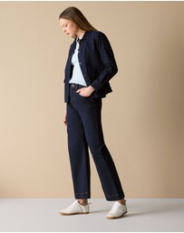 Trenery - Pocket Detail Denim Jacket in Dark Indigo