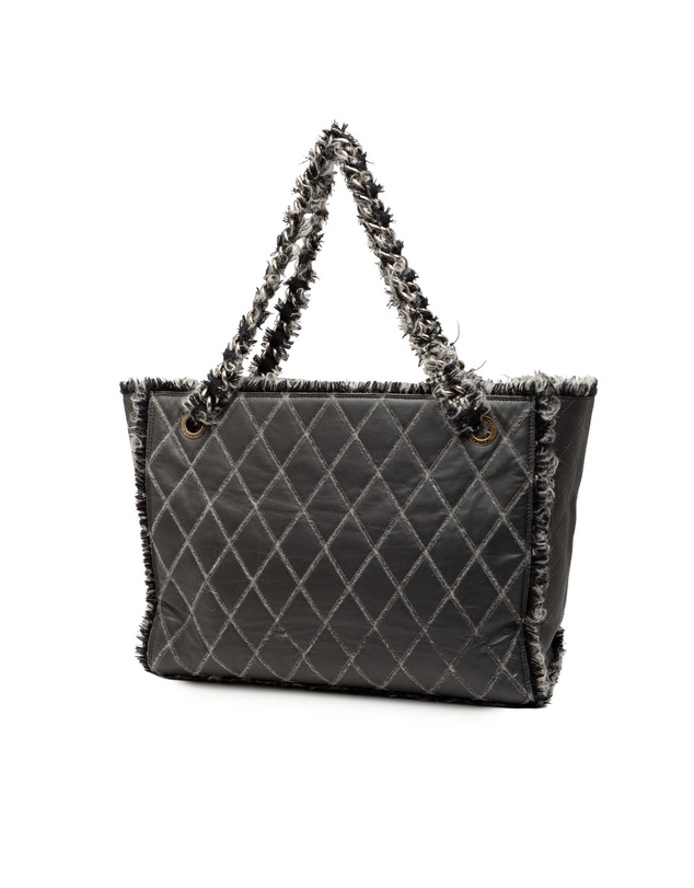 Pre-Loved by Azura Reborn - Pre-Loved CC Quilted Calfskin Tweedy Shopping Tote