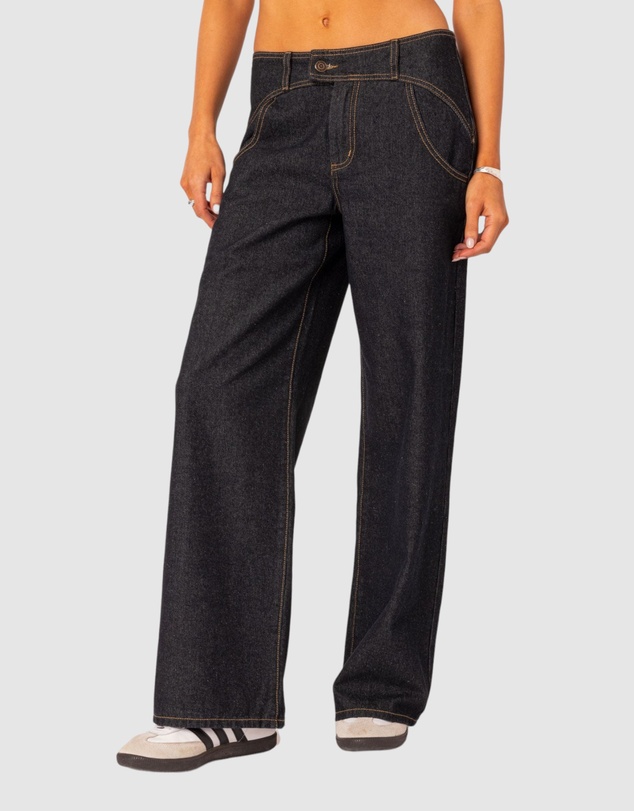 EDIKTED - Western Low Rise Jeans