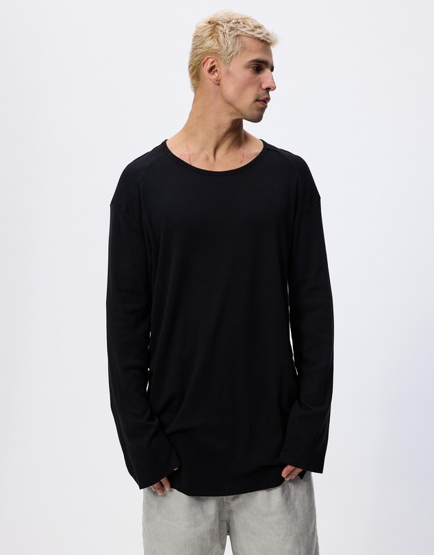 Surrounded By Ghosts - The Diaspore Relaxed Cotton Rib Long Sleeve Tail T-Shirt