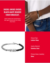 Diesel - Diesel Font Silver Tone Bracelet