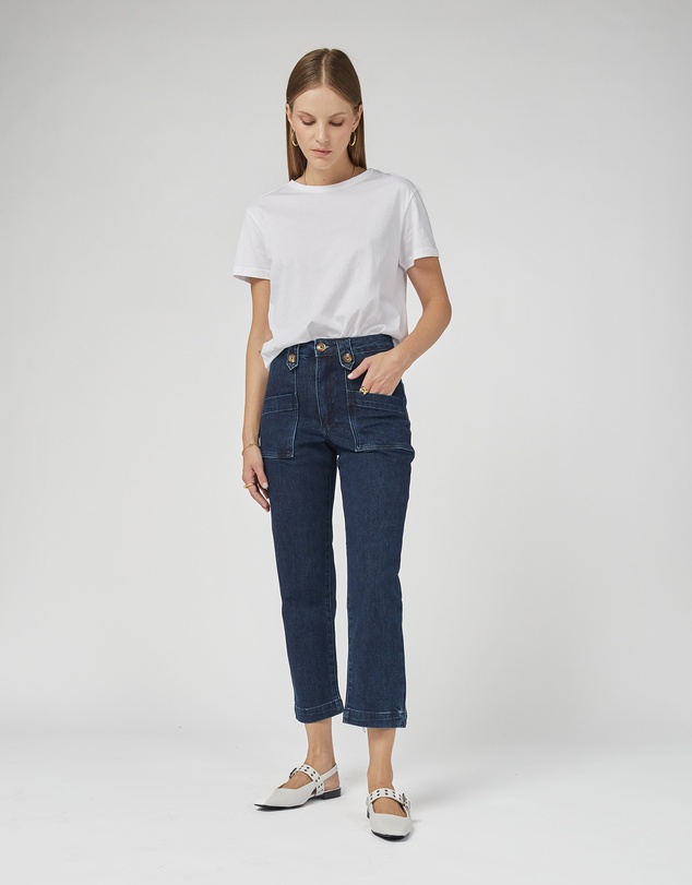 DRICOPER DENIM - Stella Stretch High Waisted Indigo Trousers