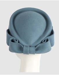 Max Alexander - Felt Blue Grey Pillbox Hat