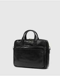 Republic of Florence - Pretoria Black Leather Laptop Briefcase