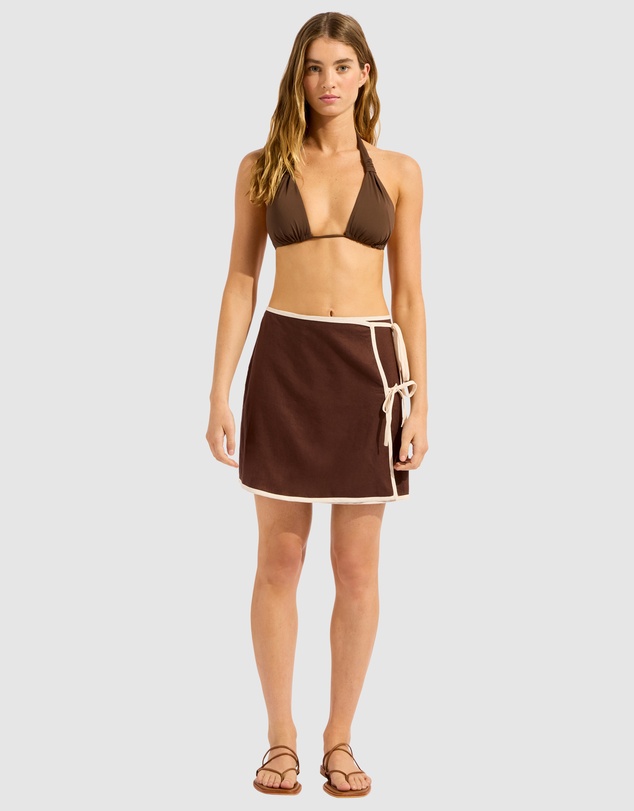 Seafolly - Beach Edit Bind Mini Wrap Skirt
