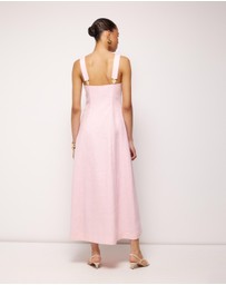 AERE - Haven Linen Beaded Midi Dress