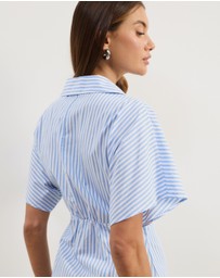 Atmos&Here - Isobel Cotton Poplin Stripe Shirt Midi Dress