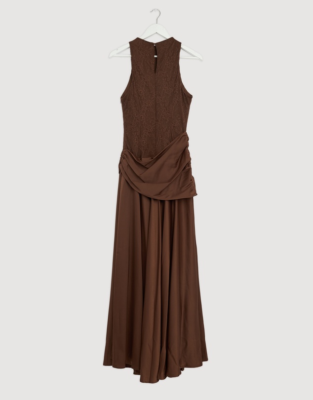 Revibe - Repaired CHANCERY Layla High Neck Lace Panelled Maxi Dress - AU 10