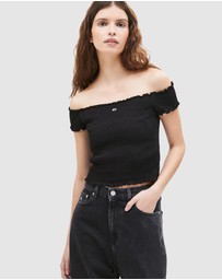 Tommy Jeans - Slim Smock Crop Top