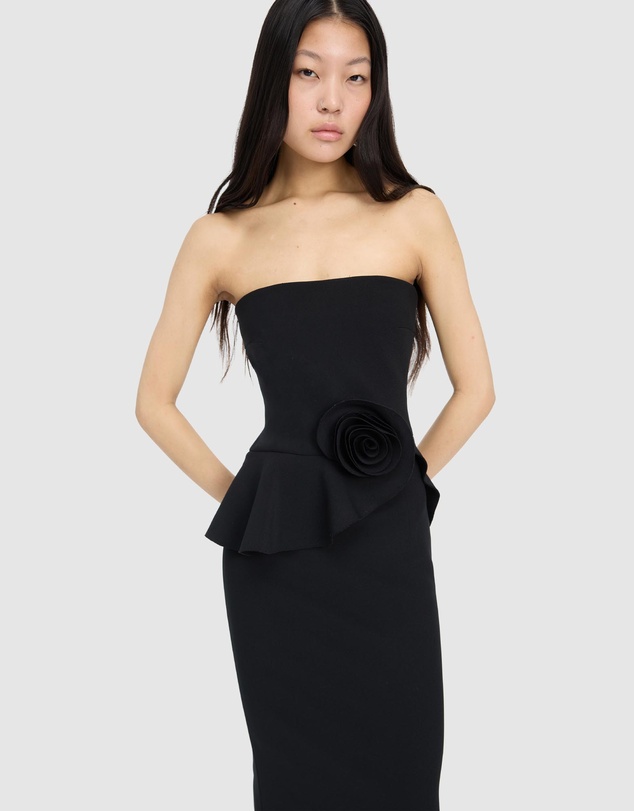 ROTATE - Long Flower Strapless Dress