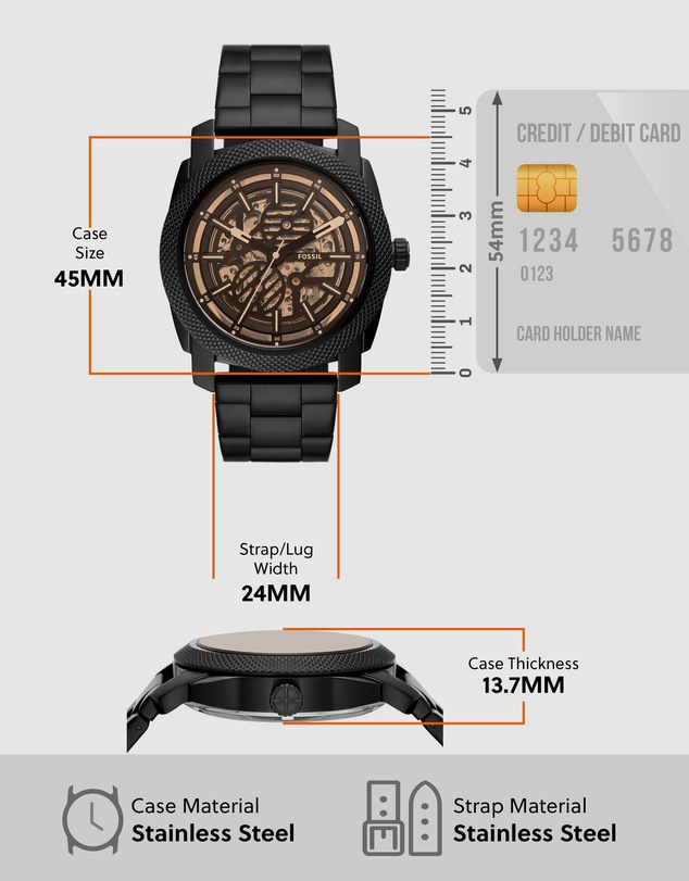 Fossil - Machine Black Analogue Watch