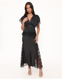 Petal & Pup - Ailbhe Lace Skirt - Black Polka Dot