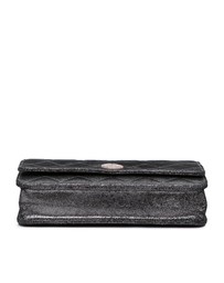 Pre-Loved by Azura Reborn - Pre-Loved Quilted Iridescent Lambskin Tartan Button Wallet On Chain