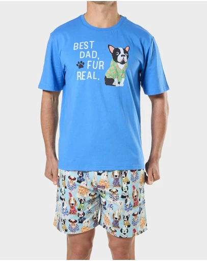Mitch Dowd - Mitchdowd Mens Pyjama Set Best Dad Dog Print T-Shirt and Shorts