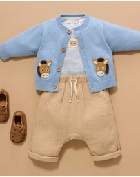 Purebaby - Slouchy Crinkle Cotton Pants -Kids-Babies