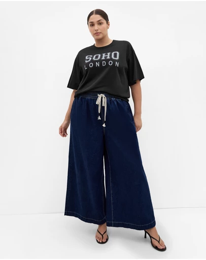 City Chic - Plus size Soho Cotton Tee - black
