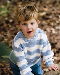 Kynd Baby - Knit Stripe Jumper in Sky Blue Stripe
