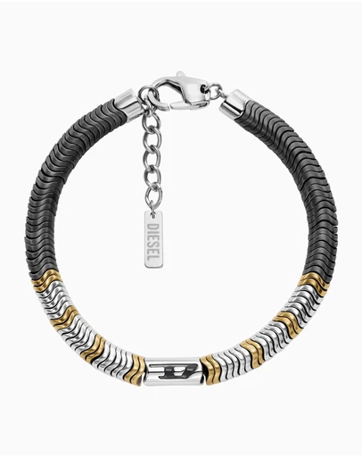 Diesel - D Logo Silver Tone Bracelet