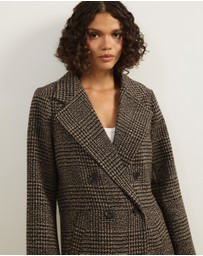 Atmos&Here - Laura Check Wool Blend Coat