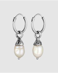 Haze & Glory - ICONIC EXCLUSIVE - Earrings Pearl Hoops 925 Sterling Silver