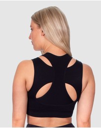 B Free Intimate Apparel - Double Racer Seamless Padded Sports Bra (B-C-D-DD-E-F-G-H) Cup