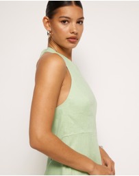 AERE - Waverly Halter Linen Midi Dress