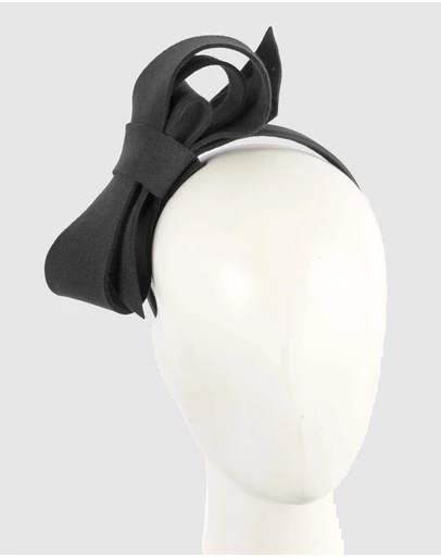 Max Alexander - Felt Black Bow Fascinator