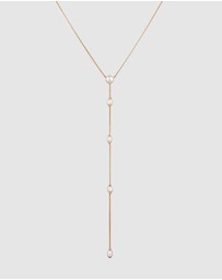 Elli Jewelry - Necklace Y with Pearls Cultured Freshwater Pearls 925 Sterling Silver Gold-plated