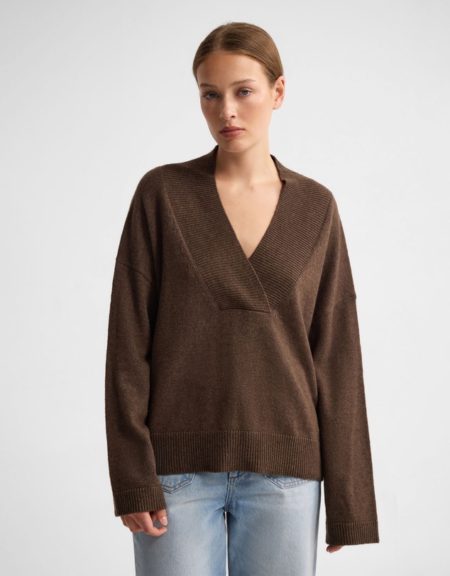 Oxford - Camille V-Neck Wool Blend Knit