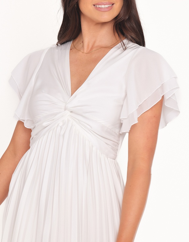 Petal & Pup - Nova Flutter Sleeve Midi Dress - White