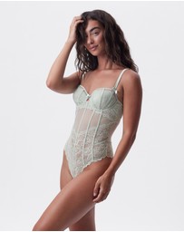 Bras N Things - Bethany Balconette Bodysuit - Light Green