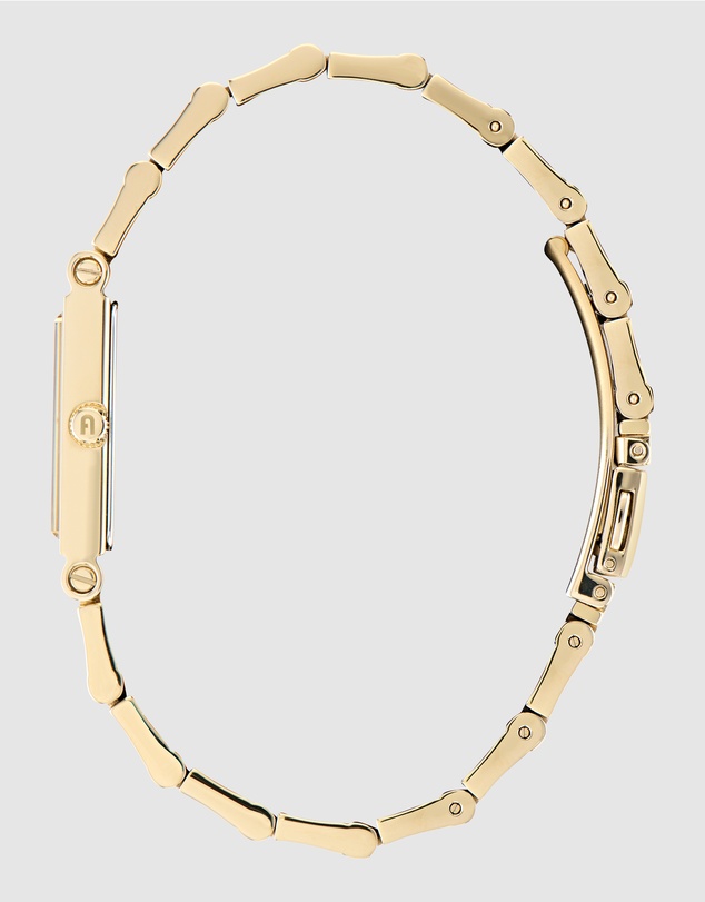 Furla - Baguette Gold-Tone Black Bracelet Watch